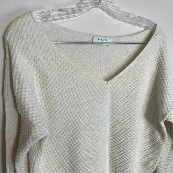 Babaton Lita Longsleeve Cropped V-neck Sweater S - Picture 8 of 9